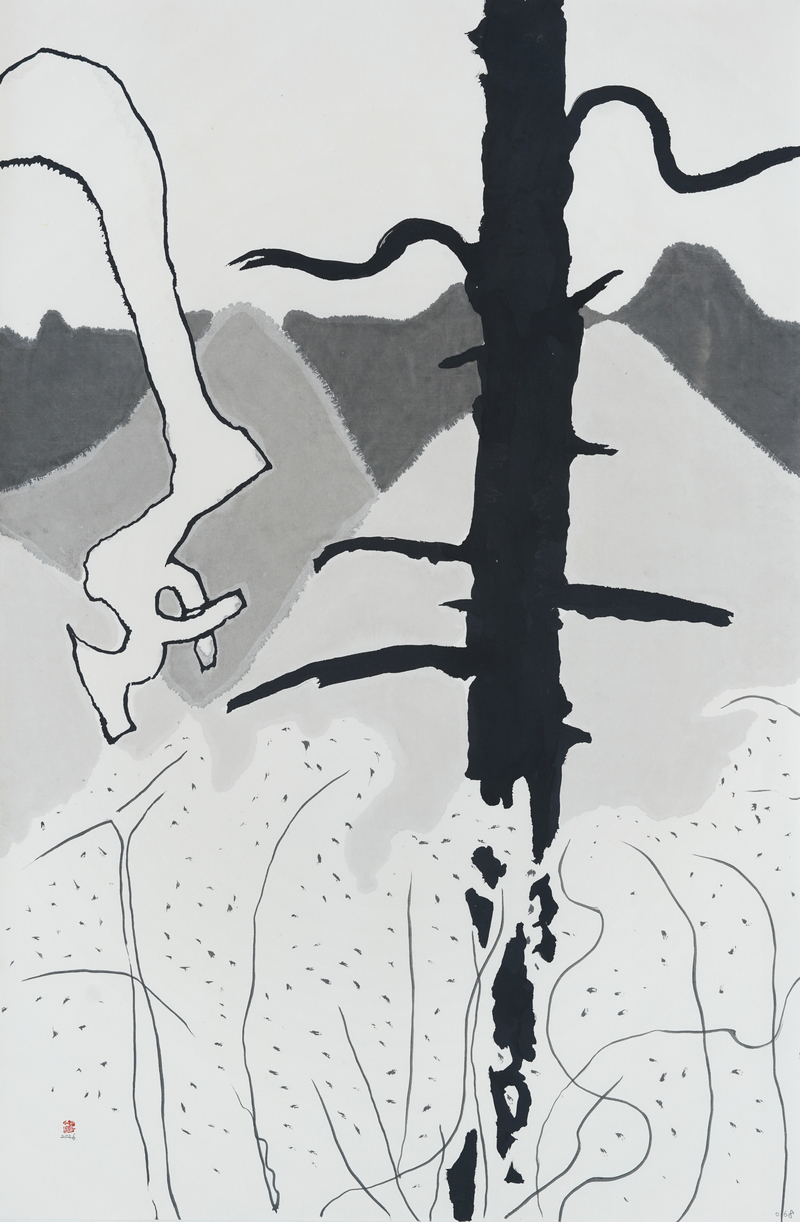 장병언, structure landscape 068, ink_on_paper, painting, 2026